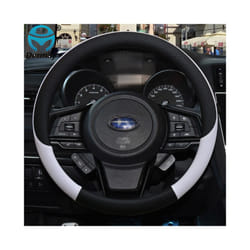 Leather Car Steering Wheel Cover Anti-slip for Subaru Forester Legacy - White