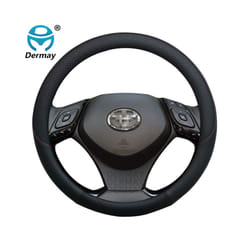 Leather Sport Car Steering Wheel Cover for Toyota CHR C-HR Auto Accessories - Black