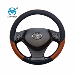 Leather Sport Car Steering Wheel Cover for Toyota CHR C-HR Auto Accessories - Brown