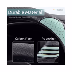 Car Steering Wheel Cover Leather Universal Carbon Fiber Pattern Anti-slip - White O Type1
