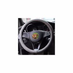 Universal 38cm Car Steering Wheel Cover Genuine Leather Braid For Steering - Gray