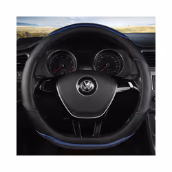 D Shape Car Steering Wheel Cover Leather for Golf K3 POLO JATTA Suzuki - D shape Blue
