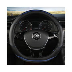 D Shape Car Steering Wheel Cover Leather for Golf K3 POLO JATTA Suzuki - D shape Blue
