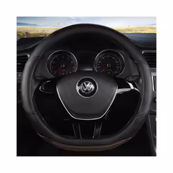 D Shape Car Steering Wheel Cover Leather for Golf K3 POLO JATTA Suzuki - D shape Coffee