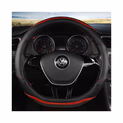 D Shape Car Steering Wheel Cover Leather for Golf K3 POLO JATTA Suzuki - D shape Red