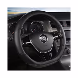 D Shape Car Steering Wheel Cover Leather for Golf K3 POLO JATTA Suzuki - O shape Black