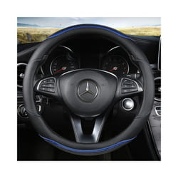 D Shape Car Steering Wheel Cover Leather for Golf K3 POLO JATTA Suzuki - O shape Blue
