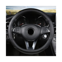 Car Steering Wheel Cover PU Leather for VW Golf Polo Passat Bora Touran - O shape Black