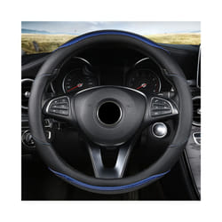 Car Steering Wheel Cover PU Leather for VW Golf Polo Passat Bora Touran - O shape Blue