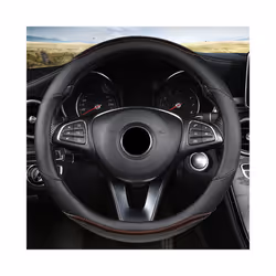 Car Steering Wheel Cover PU Leather for VW Golf Polo Passat Bora Touran - O shape Coffee