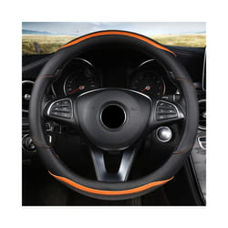 Car Steering Wheel Cover PU Leather for VW Golf Polo Passat Bora Touran - O shape Orange
