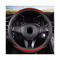 Car Steering Wheel Cover PU Leather for VW Golf Polo Passat Bora Touran - O shape Red