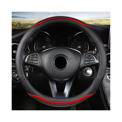 Car Steering Wheel Cover PU Leather for VW Golf Polo Passat Bora Touran - O shape Red