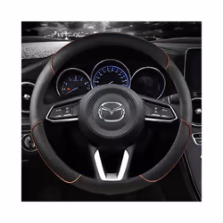 Microfiber Leather Car Steering Wheel Cover For CX-3 CX-4 CX-5 CX-7 CX-9 - Coffee