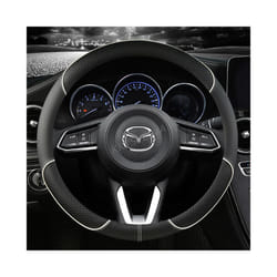 Microfiber Leather Car Steering Wheel Cover For CX-3 CX-4 CX-5 CX-7 CX-9 - White