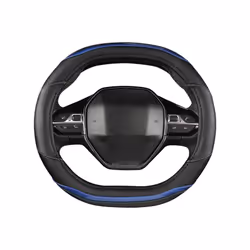 Car Steering Wheel Cover For Peugeot 3008 4008 5008 Carbon Fiber Two-Color - blue