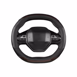 Car Steering Wheel Cover For Peugeot 3008 4008 5008 Carbon Fiber Two-Color - coffee