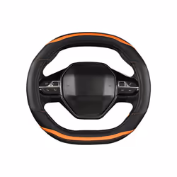 Car Steering Wheel Cover For Peugeot 3008 4008 5008 Carbon Fiber Two-Color - orange