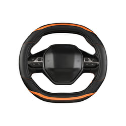 Car Steering Wheel Cover For Peugeot 3008 4008 5008 Carbon Fiber Two-Color - orange