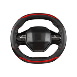 Car Steering Wheel Cover For Peugeot 3008 4008 5008 Carbon Fiber Two-Color - red