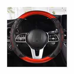 Car Steering Wheel Cover Carbon Fiber Leather For Nissan Qashqai J11 Nissan - A BLACK RED O SHAPE