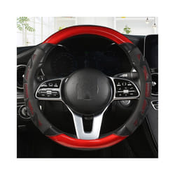 Car Steering Wheel Cover Carbon Fiber Leather For Nissan Qashqai J11 Nissan - A BLACK RED O SHAPE