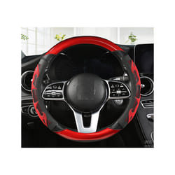 Car Steering Wheel Cover Carbon Fiber Leather For Nissan Qashqai J11 Nissan - A RED O SHAPE