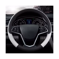 Auto Steering Wheel Cover Universal Volant Braid on the Steering-wheel - White