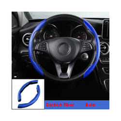 1Pair Car Steering Wheel Cover Carbon Fiber Non-slip For Mercedes Benz - Bule