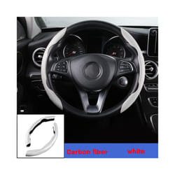 1Pair Car Steering Wheel Cover Carbon Fiber Non-slip For Mercedes Benz - white