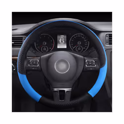 Leather Car Steering Wheel Cover fun volante  for Volkswagen VW T4 T5 - Blue