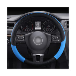 Leather Car Steering Wheel Cover fun volante  for Volkswagen VW T4 T5 - Blue
