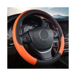Leather Car Steering Wheel Cover fun volante  for Volkswagen VW T4 T5 - Orange
