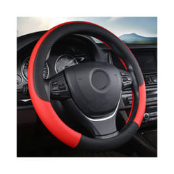 Leather Car Steering Wheel Cover fun volante  for Volkswagen VW T4 T5 - Red