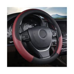 Leather Car Steering Wheel Cover fun volante  for Volkswagen VW T4 T5 - Wine red