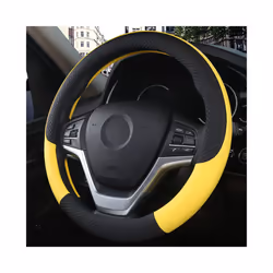 Leather Car Steering Wheel Cover fun volante  for Volkswagen VW T4 T5 - Yellow