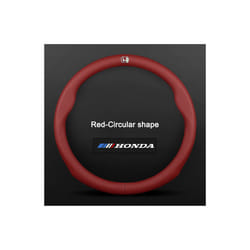 ) 3D Embossing Carbon fiber leather Car steering wheel cover For HONDA Accord - Red(38cm