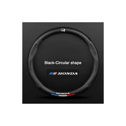 ) 3D Embossing Carbon fiber leather Car steering wheel cover For HONDA Accord - Round Black(38cm