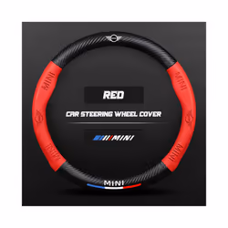 Carbon Fiber Auto Steering Wheel Cover for Mini One JCW Countryman Cooper - O Black
