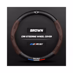 Carbon Fiber Auto Steering Wheel Cover for Mini One JCW Countryman Cooper - O Black
