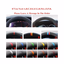 Customized Car Steering Wheel Cover Braid Auto Interior Car Accessories - Light Blue Thread