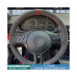 Customized Car Steering Wheel Cover Braid Auto Interior Car Accessories - Red Thread