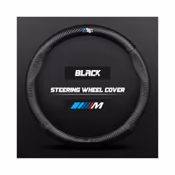 Car Steering Wheel Cover 3D For Bmw E46 E90 F20 E39 E91 E87 E60 E93 F10 - Black Round