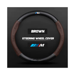 Car Steering Wheel Cover 3D For Bmw E46 E90 F20 E39 E91 E87 E60 E93 F10 - Brown Round