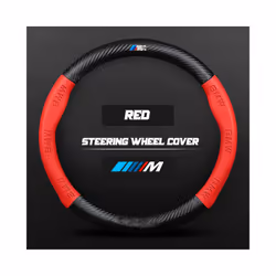 Car Steering Wheel Cover 3D For Bmw E46 E90 F20 E39 E91 E87 E60 E93 F10 - Red Round