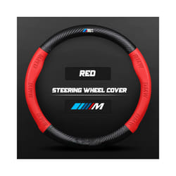 Car Steering Wheel Cover 3D For Bmw E46 E90 F20 E39 E91 E87 E60 E93 F10 - Red Round