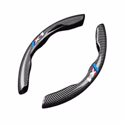 4S Car Steering Wheel Cover Carbon Fiber Black Leather For BMW X1 X2 X3 - x1