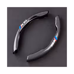 4S Car Steering Wheel Cover Carbon Fiber Black Leather For BMW X1 X2 X3 - x5