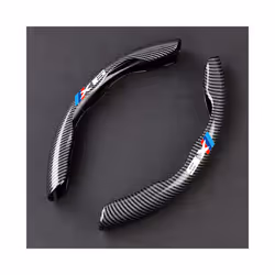 4S Car Steering Wheel Cover Carbon Fiber Black Leather For BMW X1 X2 X3 - x6