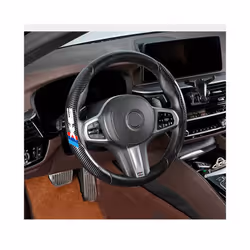4S Car Steering Wheel Cover Carbon Fiber Black Leather For BMW X1 X2 X3 - x6